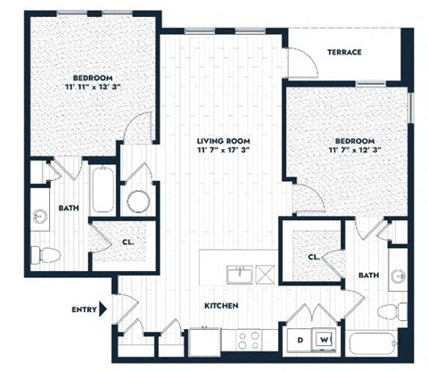 a floor plan of a house with bedrooms and a garage